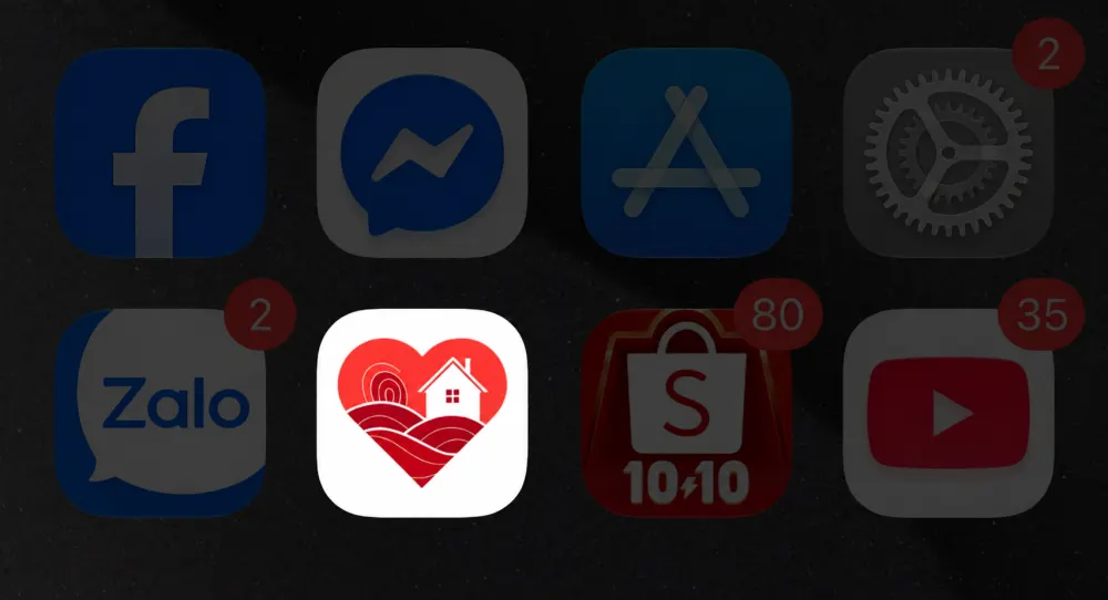 Minh họa biểu tượng Saigon Cupid trên màn hình chính điện thoại